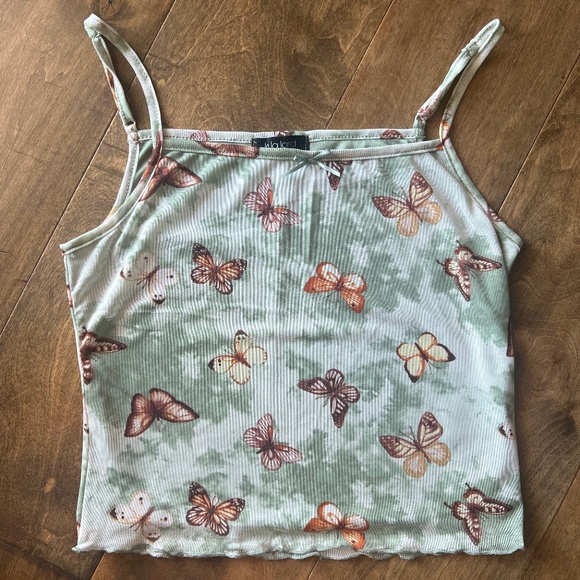 Mesh Butterfly Cropped Tank - Picture 1 of 3